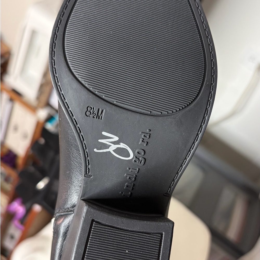 Indigo Black and White Heeled Boots - Picture 4 of 5